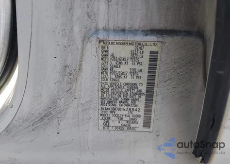 2008 Nissan Pathfinder Se z USA, uszkodzony, nr VIN 5N1AR18B38C628842